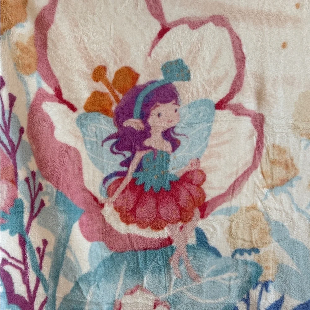 Floral Fairy Butterfly Garden Blanket Pastel Colors Super Soft from Cozy Bliss